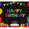 thumbnail image 4 of Colorful Happy Birthday Banner with Balloons Gifts and Cake Background Backdrop Party Decors for Birthday Party Celebrations Photography Props, 4 of 7