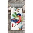 thumbnail image 3 of Ambesonne Rowan Quilted Bedspread Set 2 Pcs, Christmas Bird Holly Pine, Twin Size, Multicolor, 3 of 3