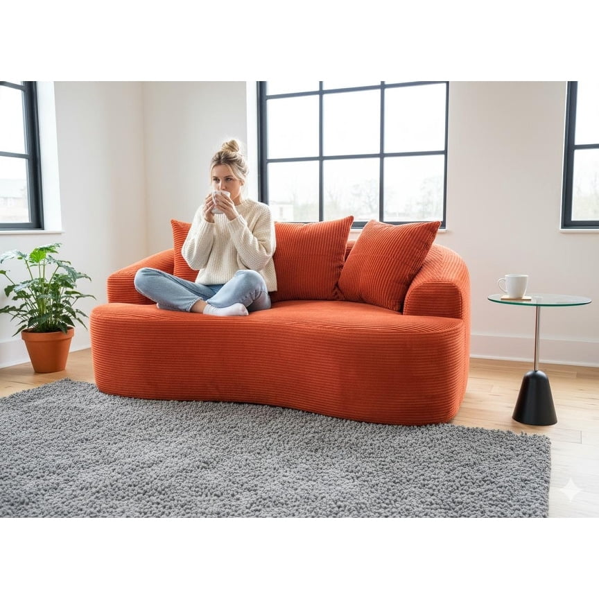 65.35" Curved Loveseat Sofa for Living Room