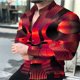 thumbnail image 1 of Máscara para fiesta de graduación máscara dorada máscara morada máscara negra patrón HD suave cómoda diseño de diseñador moderno camisa abotonada, 1 of 6