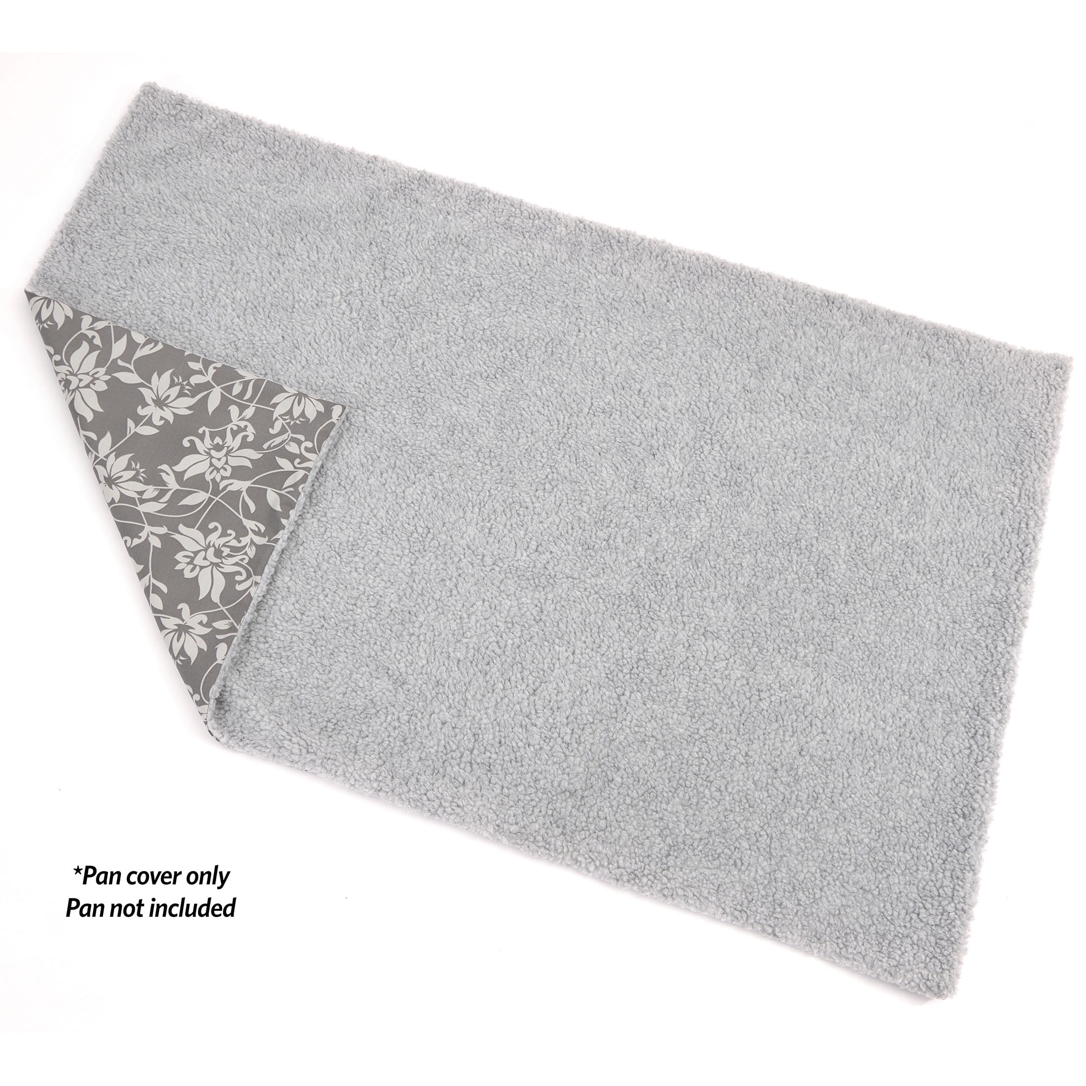 MidWest Quiet Time Reversible Crate Pan Cover 48" Gray Floral/Fleece