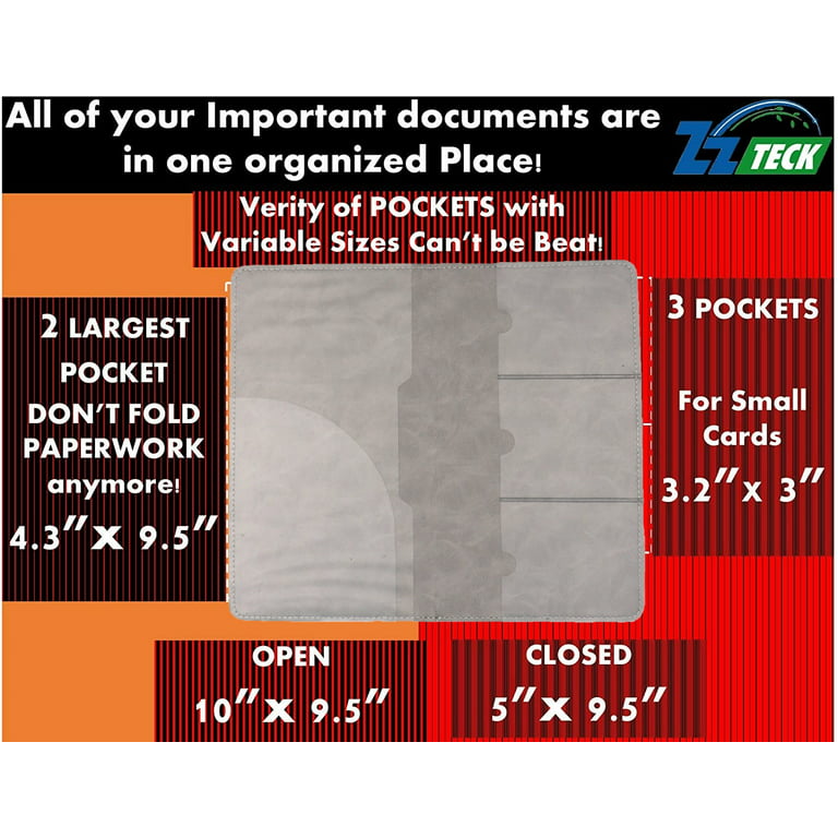 TILDOSAC Car Registration & Insurance Card Holder：Auto Glove Box Organizer  Document Wallet Leather Manual Folder Vehicle Compartment License Case  Truck Accessor…