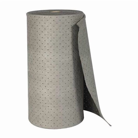 Sorbent Roll, 38 gal, 30 in x 150 ft, Universal, Gray, Polypropylene