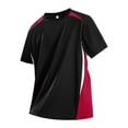 thumbnail image 4 of Kalauyu Athletic Shirts Round Neck Short Sleeve Shirts Quick Dry Athletic Gym Active T Shirt Moisture Wicking Color Block Summer Running Sport Tops, 4 of 8