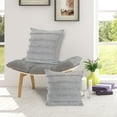 thumbnail image 5 of Ox Bay Sindy 20" x 20" Gray Shag Striped Cotton Adult Decorative Throw Pillow, 5 of 9