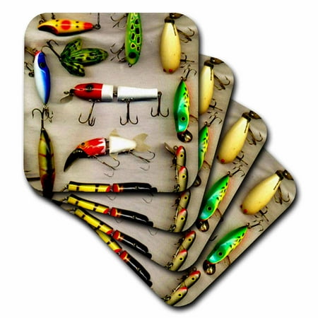 

Old Lures Fishing set of 4 Coasters - Soft cst-987-1