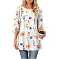 thumbnail image 2 of VBVC Women's 3/4 Sleeve Crew Neck Tunic Top , Ladies' Fall Winter Work Blouse , Basic Stretchy Long Shirt For Women, S-3XL, 2 of 8