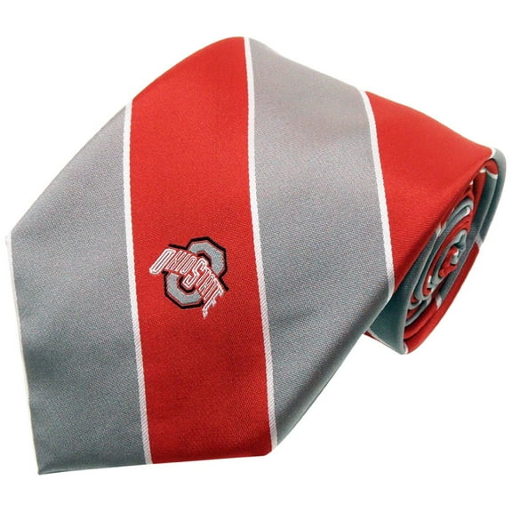 Ohio State Buckeyes Wide Stripe Silk Necktie - Donegal Bay - Unisex - One Size