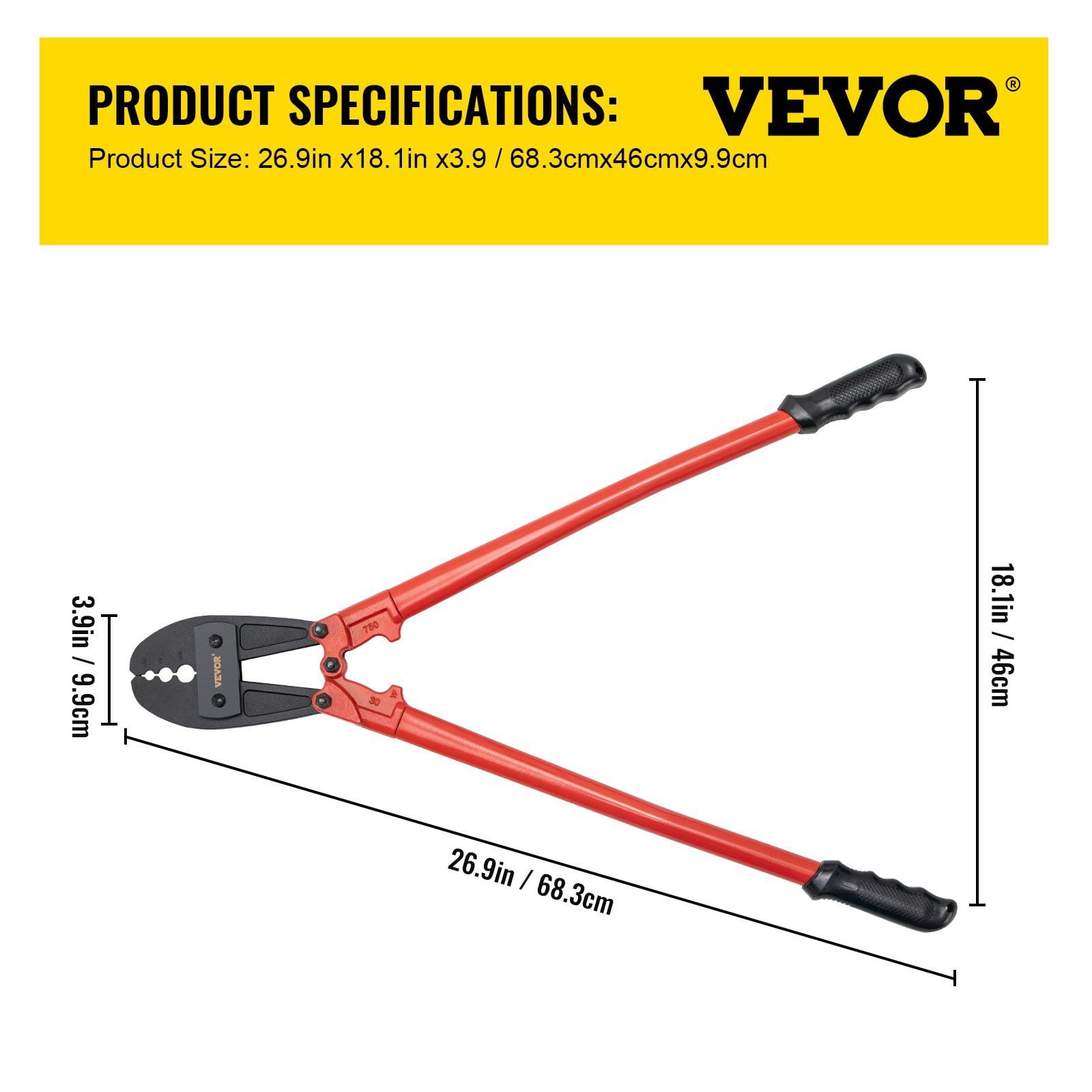 30" Hand Swager Tool - Wire Rope Crimping Tool for 5/32", 1/4", 5/16" Cable - Alloy Steel Construction with Labor-Saving Handle