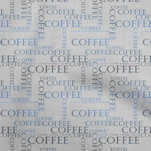 oneOone Polyester Spandex Blue Fabric Text Sewing Fabric By The Yard Printed Diy Clothing Sewing Supplies 56 Inch Wide