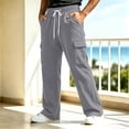 thumbnail image 5 of Mens Pants Athletic Fit Stretch Fashion Drawstring Elastic Waist Solid Color Casual Running Sweatpants With Pockets Workout Cargo Pants, 5 of 10