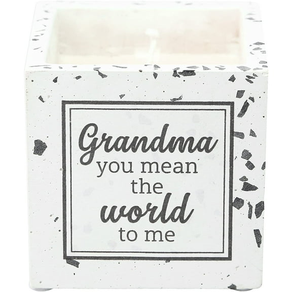 Pavilion - 3.5" Square Grandma You Mean The World to Me 100% 8 oz Soy Wax Single Wick Candle - Serenity Scented