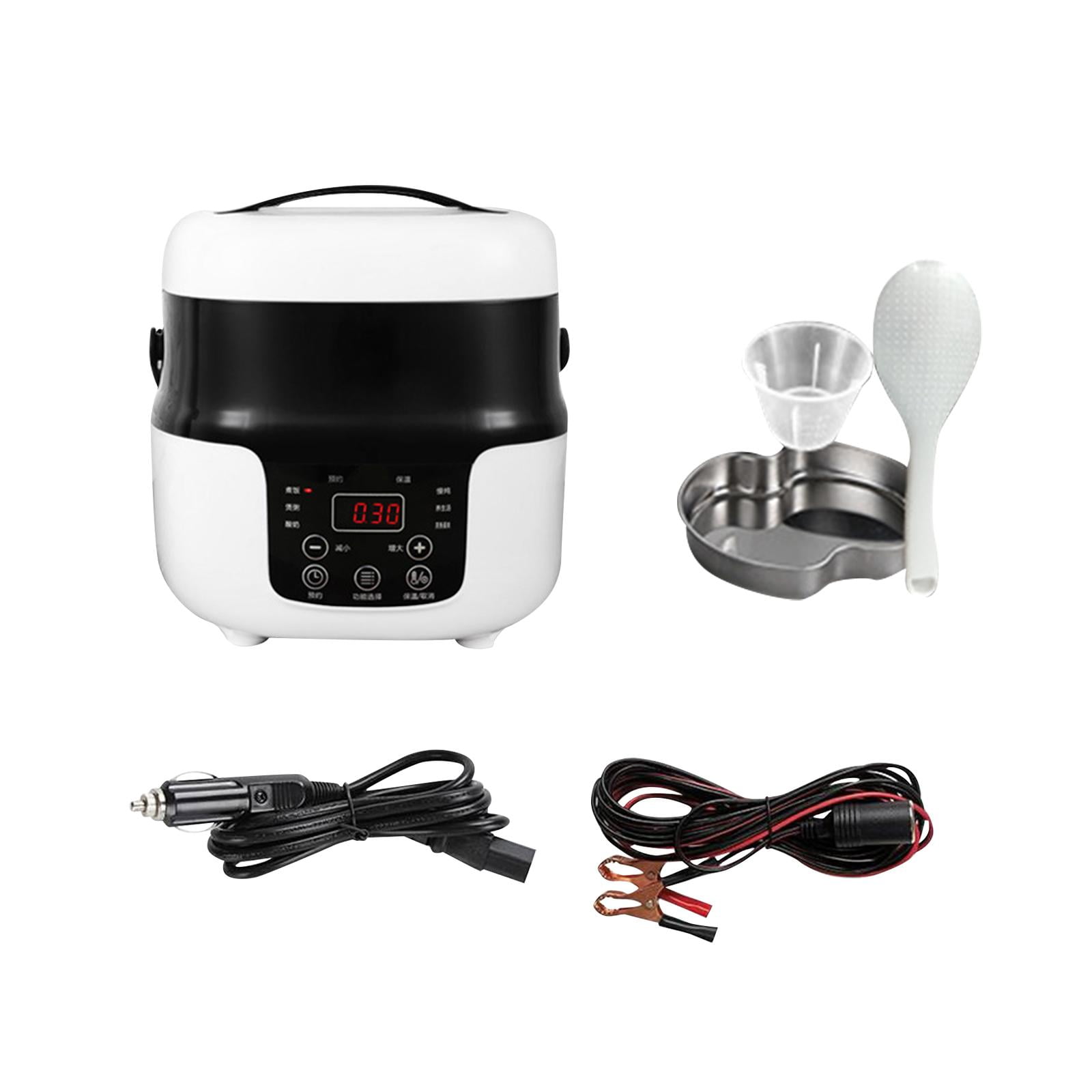 Fiocias 24V 220V Portable Car 2L Electric Rice Cooker Food Steamer 7.8x7.8inch Leakproof