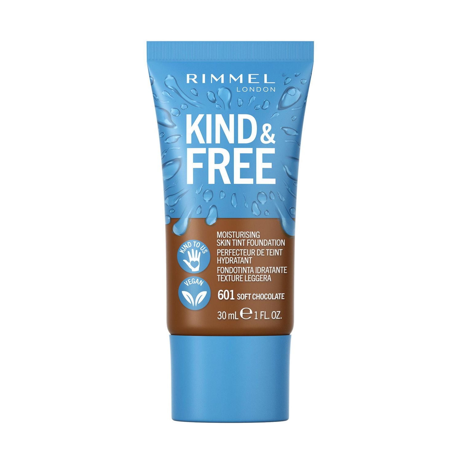 Rimmel KIND & FREE Perfecteur de Teinte 100 % végétalien, formulé avec de la vitamine E, de la pro vitamine B5 et de l'aloe vera