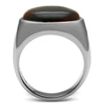 thumbnail image 3 of Luxe Jewelry Designs Men's Stainless Steel Ring with Topaz Tiger Eye Semi Precious Stone - Size 13, 3 of 4
