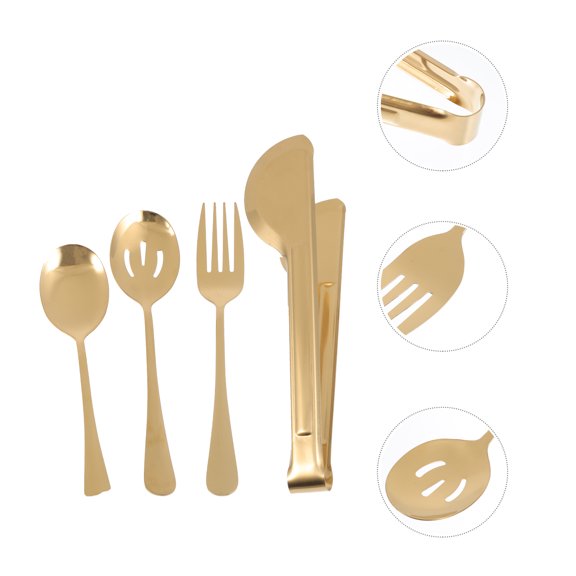 BEADCEST 4Pcs Catering Serving Spoons Sturdy Certified Hotel Buffet Tableware Set