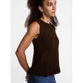 thumbnail image 5 of Scenario Women's Texture Peplum Tank Sweater, Lightweight, Sizes XS-XXXL, 5 of 6