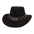 thumbnail image 1 of Sombrero de vaquero moda cálido sombrero de protección ar para montar fijación temática de senderismo Negro, 1 of 8