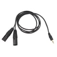 thumbnail image 1 of Cable macho macho de 3,5 mm A dual xlr, cable de micrófono macho dual xlr dateje de cobre puro 1.5m sonido de hifi de pvc para altavoces, 1 of 7