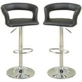 thumbnail image 6 of Black Adjustable Bar Stools Set of 2 - Faux Leather Counter Height Kitchen Stools, Modern Design, PVC Seats, 21"x20"x32-38" for Dining Room, 6 of 7