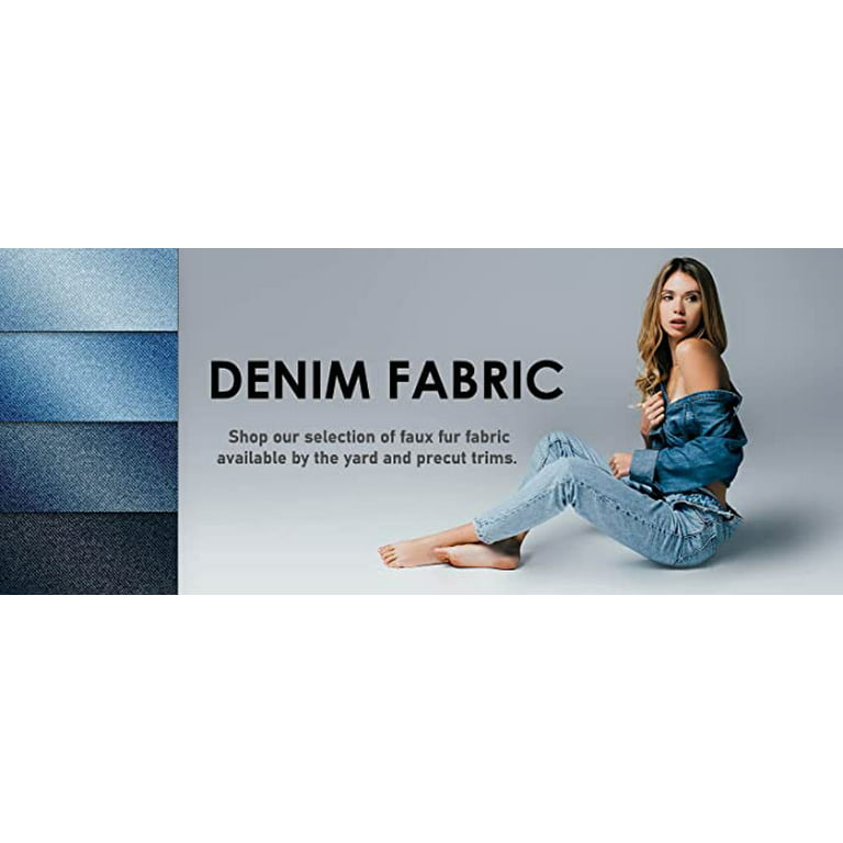 FabricLA Cotton Stretch Denim Fabric - 8 oz, 50” Inch Wide by The Yard -  Stylish Jeans Jackets Skirts & Dresses - Charcoal Gray, 1 Yard 
