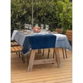 thumbnail image 4 of 54x80 Inch Outdoor Tablecloth with Umbrella Hole Zipper Rectangle Abstract Blue Rectangular Tablecloths Outside Waterproof Vintage Grey White Mottled Paint Art Patio Table Cover for Picnic Party, 4 of 8
