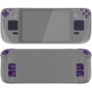eXtremeRate Clear Atomic Purple Replacement ABXY D-pad Trackpad Bumpers Triggers Buttons for Steam Deck LCD Handheld Console