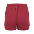 thumbnail image 4 of Women's Cotton-Linen Casual Shorts - Elastic Waist Pull-On with Side Pockets, Beach & Lounge Shorts | Yubnlvae (Red | S), 4 of 4