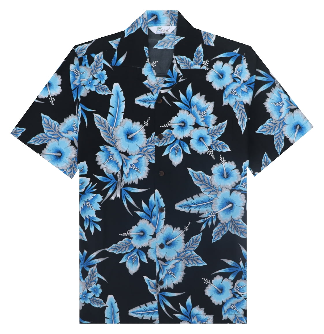 Aloha Hawaiian Shirts for Men 61 Short Sleeve Button Down Holiday Black 4XL