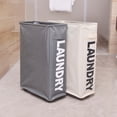thumbnail image 4 of Slim Laundry Basket with Handle on Wheels (5 Colors), Foldable Corner Storage Bins, Collapsible Rolling Laundry Hamper, 4 of 11