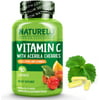 NATURELO Vitamin C with Organic Acerola Cherry Extract and Citrus Bioflavonoids - Vegan Supplement - Immune Support - 500 mg VIT C per Cap - Time Release - Non-GMO - 90 Capsules