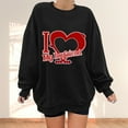 thumbnail image 2 of Oversized Crewneck Womens Sweatshirts, Fashion Love Letter Print Loose Valentines Day Gift Dropped Pullover Sweater (X-Large, Black 05), 2 of 4