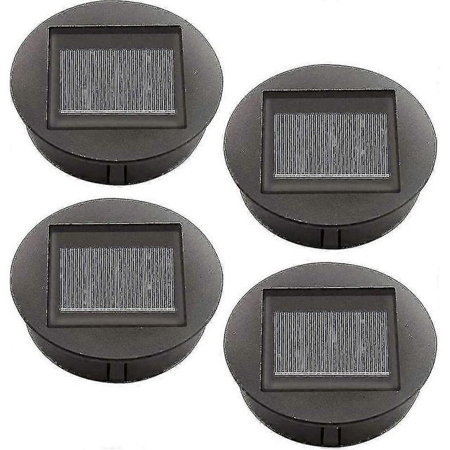 4 Pieces Replacement Solar Lights With Led Bulbs, Solar Top Lights Replacement, Led Solar Panel Lantern Cover For Outdoor