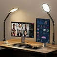 thumbnail image 1 of LitONES 2 Packs Led Desk Lamps for Home Office, 1200LM Dimmable Clamp-on Desktop Light, Adjustable Swing Arm Ring Light with Stand, Memory & Timer Function, Eye-Caring Design, 1 of 7