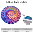 thumbnail image 6 of Colorful Tie Dye Spiral - Floral Pattern Round Fitted Tablecloth with Elastic Edge,Dining Table Cover Waterproof,Outdoor Round Tablecloth for Camping,Dining,Indoor and Outdoor, 6 of 7