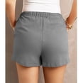 thumbnail image 4 of Women Shorts High Waist Elastic Pants Drawstring Pure Color Shorts Summer Casual Pants Gery XXL, 4 of 6