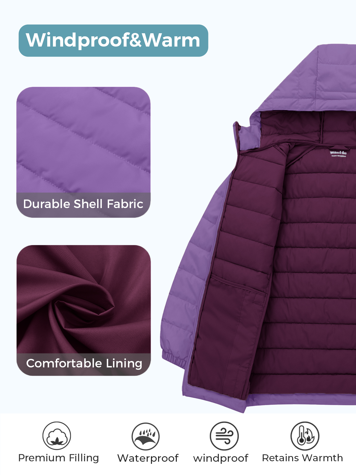 Wantdo Girl's Lightweight Winter Puffer Jacket photo 5