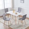 thumbnail image 3 of Modern Dining Chair Set, Dining Room Kitchen Side Chair Leisure Chair with PU Back and Sturdy Oak Legs, Grey, Set of 4, 3 of 7
