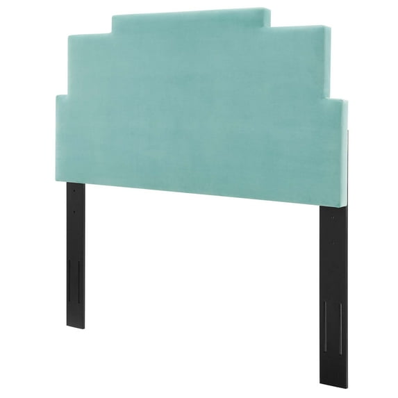 Headboard, Twin Size, Velvet, Blue, Modern Contemporary Urban Design, Bedroom Master Guest Suite