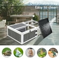 thumbnail image 2 of 43" Waterproof Turtle Cage with Dual-PVC Trays, Acrylic Sunning Panel, 2-Room Tortoise Habitat for Indoor/Outdoor Use, Solid Wood & Reinforced Mesh, Rest & Play Areas, 2 of 8