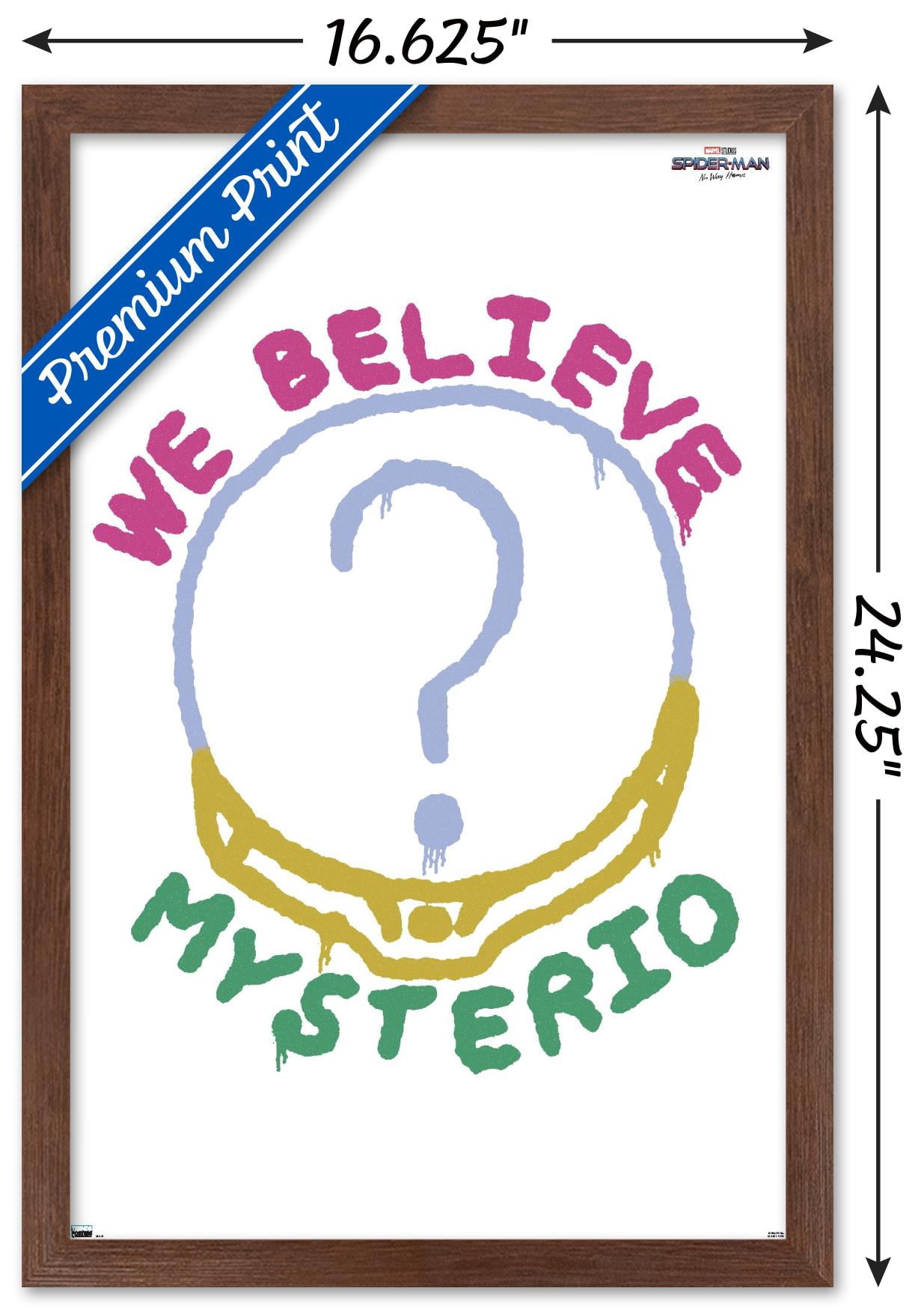 Marvel Spider-Man: No Way Home - We Believe Mysterio 16.5" x 24.25" Framed Poster, by Trends International