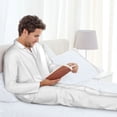 thumbnail image 6 of Sikiie White Mens Pajama Set, Soft Warm Long Sleeve Sleepwear, Cozy Button-Down Pjs for Men-Large, 6 of 7