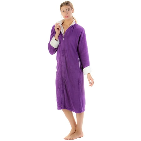 

Casual Nights Women s Zip Front Plush Fleece Robe