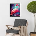 thumbnail image 2 of Vibrant Flamingo Illustration With Pink Florals Flowers Art Print Framed Poster Wall Decor 12x16 inch, 2 of 5