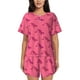 thumbnail image 1 of Balery Leopard Print Conjunto de Pijama para Mujer con Estampado, Dos Piezas de Manga Corta y Shorts, Ropa de Dormir Suave con Cuello Redondo y Bolsillos-X-Large, 1 of 6
