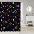 thumbnail image 2 of Manfei Glowing Gradient Stars Shower Curtain 72Wx72L,Sprinkle Print Bathroom Curtain,Black, 2 of 5