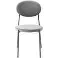 thumbnail image 5 of LeisureMod Euston Modern Velvet Dining Chair Kitchen Side Chair with Grey Powder Coated Steel Frame in Grey, 5 of 11