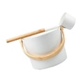 thumbnail image 1 of Retro Aluminum Sauna Bucket Barrel With sauna bucket Laddle Kit 5L White_Style A, 1 of 8