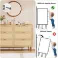 thumbnail image 3 of Bingirl 6-Drawer Modern Rattan Dresser with Gold Legs and Handles - Wide Double Dresser with Large Table Top and Anti-Tipping Design for Bedroom and Living Room, 3 of 7
