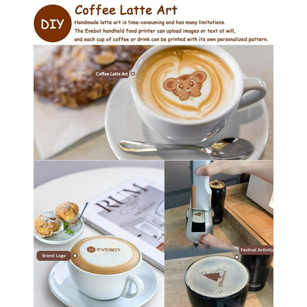 Printer,Printer Printpen Handheld Cafes Coffee Art Comes (red